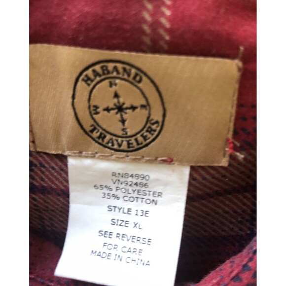Haband Shirt Mens XL Red Plaid Pearl Snap Western Cowboy Rodeo - Picture 3 of 7